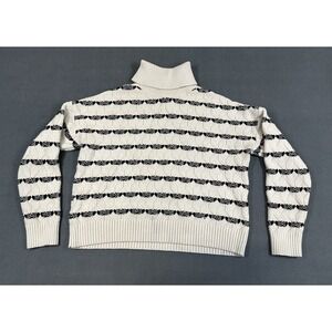 Joie Turtleneck Womens Size Large Alpine Pattern Cable Knit Sweater